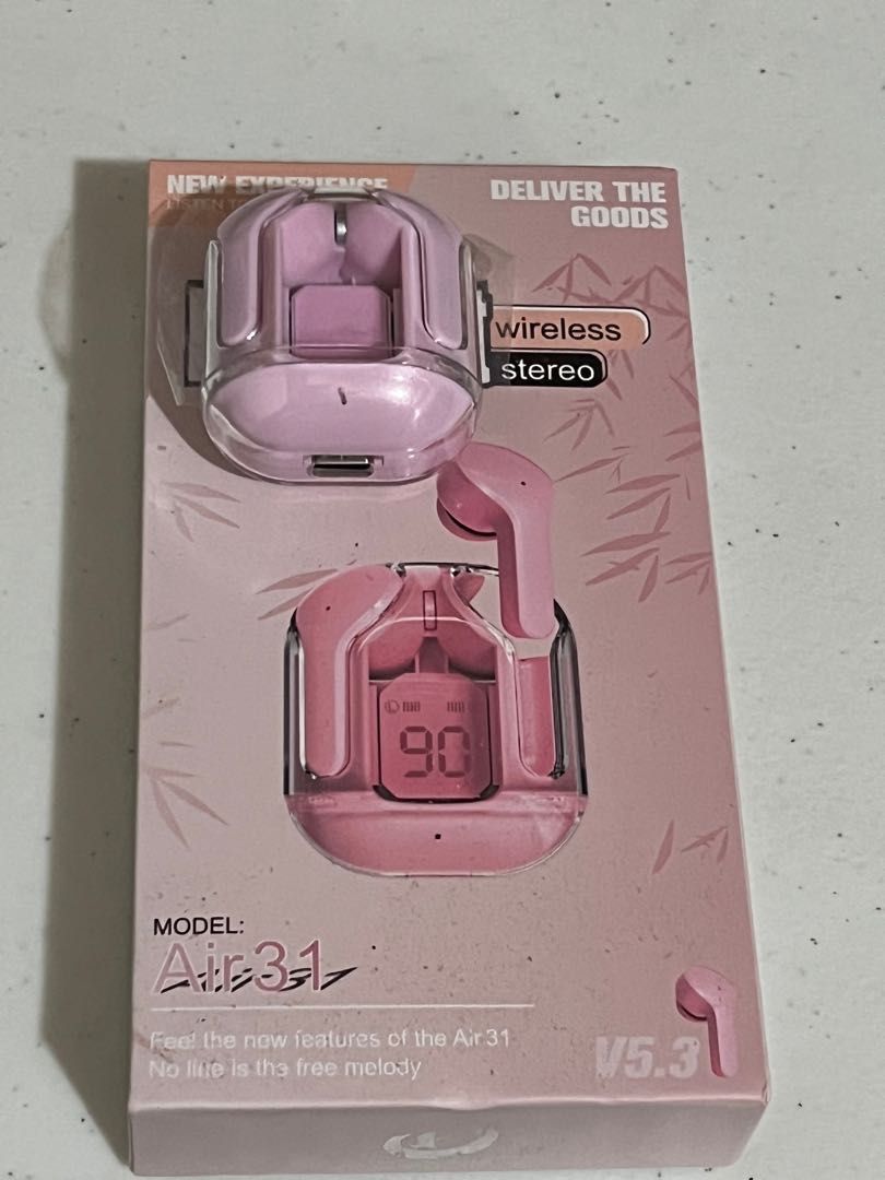 Pink wireless headset(acefast dupe) (Category: Headphones & Headsets) located in Paranaque City. Submitted by vybash (Listing ID 1215296995, Image 1). Description: Used twice only .