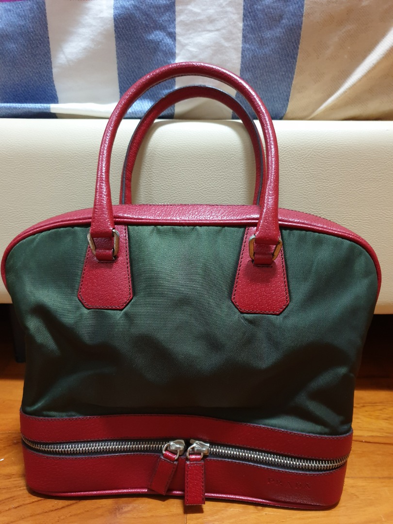 Prada Beautiful Red Unique Bag with under zipper compartment, Luxury, Bags  & Wallets on Carousell