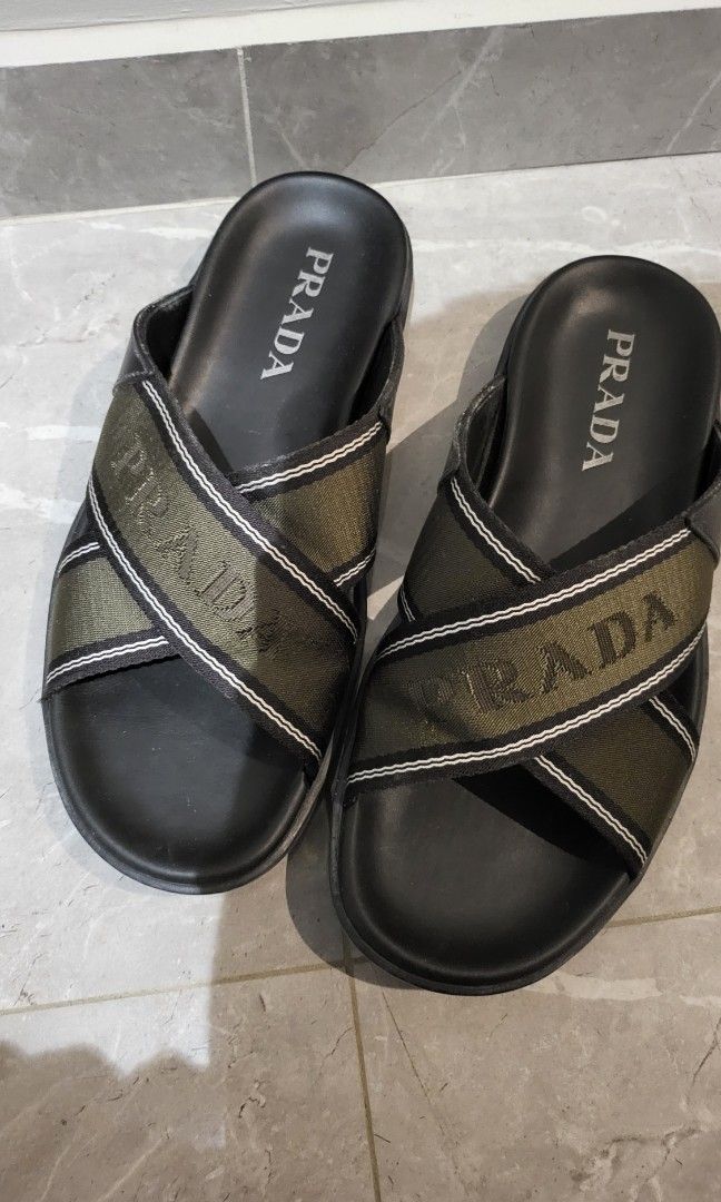 Prada Cross Over Sandals/ Slippers / Flip Flops, Luxury, Sneakers &  Footwear on Carousell
