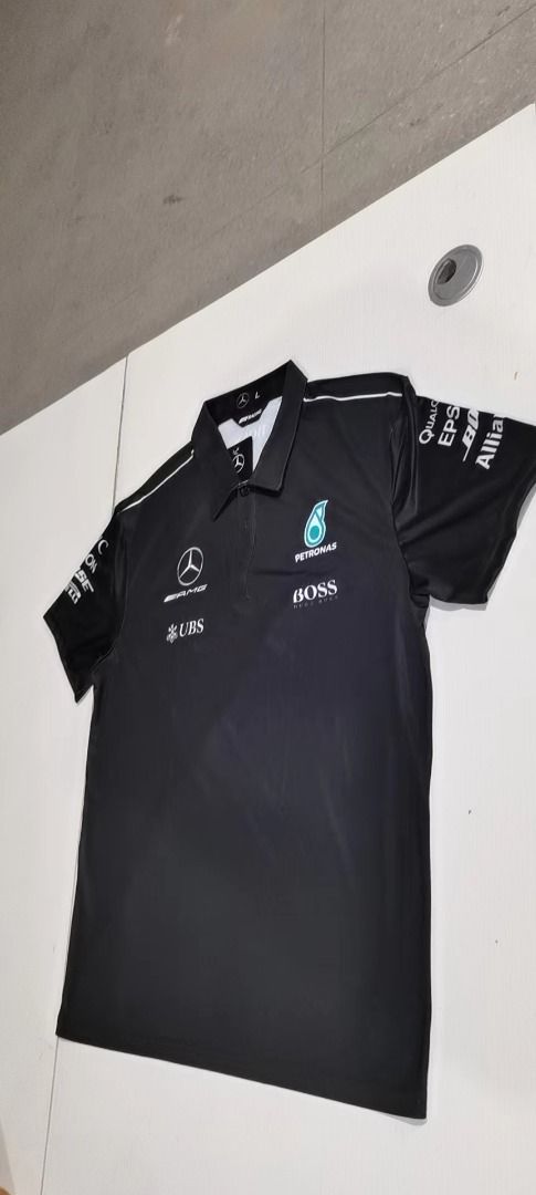  Mercedes AMG Petronas Formula One Team - 2023 Team Polo - Black  - Men - Size: XS : Automotive