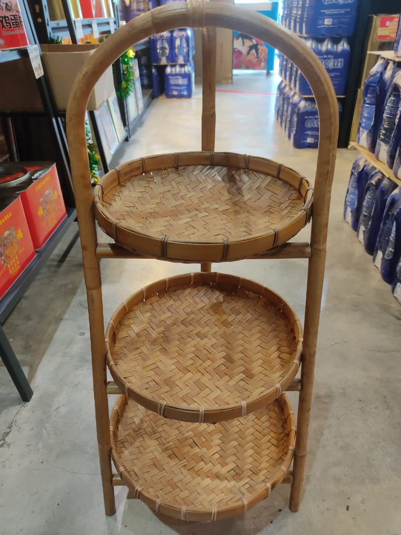 Rattan basket stand, Furniture & Home Living, Home Improvement
