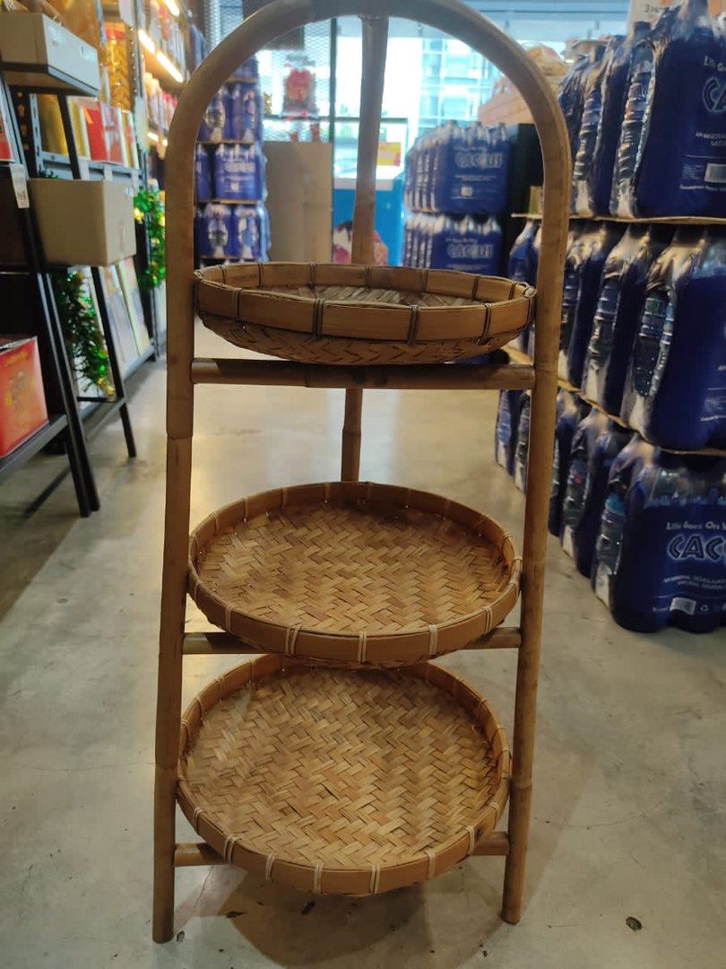 Rattan basket stand, Furniture & Home Living, Home Improvement