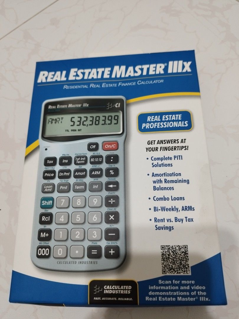 Real Estate Master IIIX. Finance Calculator, Computers & Tech, Office