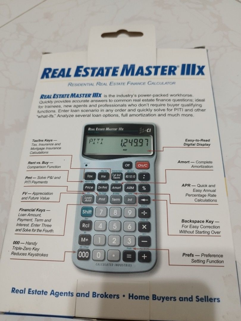 Real Estate Master IIIX. Finance Calculator, Computers & Tech, Office