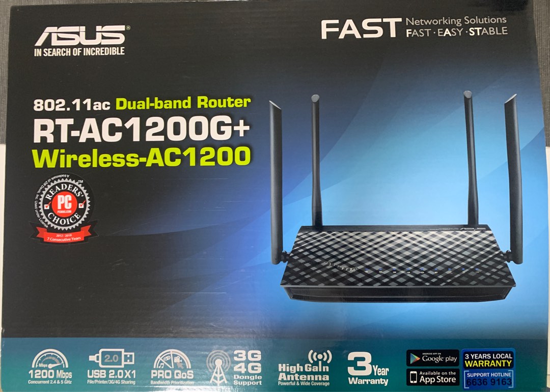 Asus RT-AC1200G+ AC1200 Dual Band WiFi Router, Computers & Tech, Parts ...