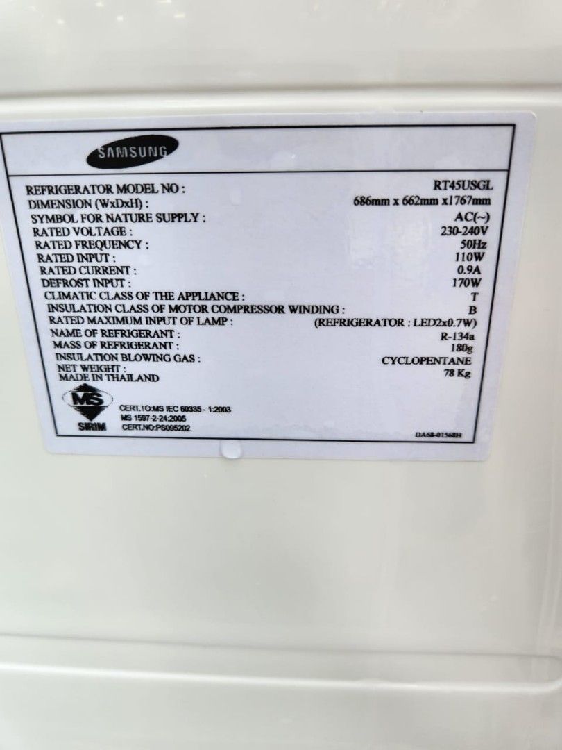 SAMSUNG 2 DOOR REFRIGERATOR FRIDGE, TV & Home Appliances, Kitchen