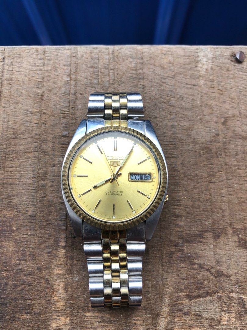 Seiko 5 Automatic Datejust Homage Two Tone Mens, Men's Fashion, Watches &  Accessories, Watches on Carousell