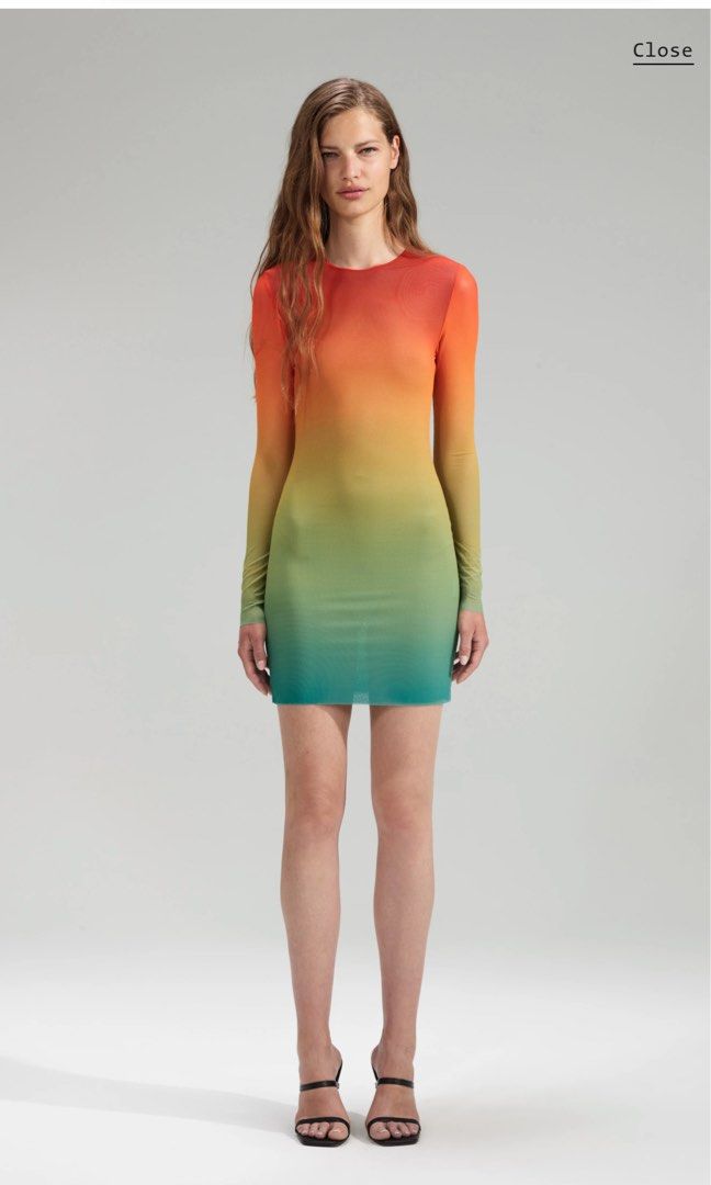 self portrait ombre mesh dress Self Portrait Ombre Mesh Rainbow mini midi dress, Women's Fashion, Dresses  & Sets, Dresses on Carousell