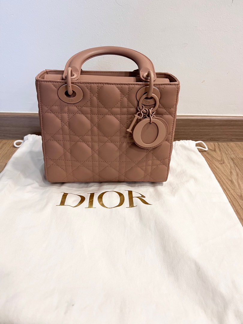 SMALL LADY DIOR MY ABCDIOR BAG Blush Ultra matte Cannage Calfskin