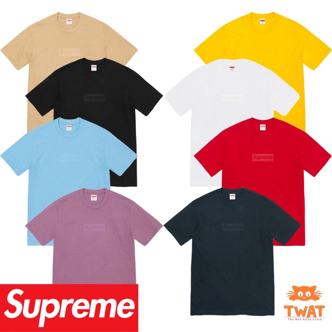 Tonal box logo supreme Lサイズ Tシャツ/カットソー(半袖/袖なし) トップス メンズ 正規販売品
