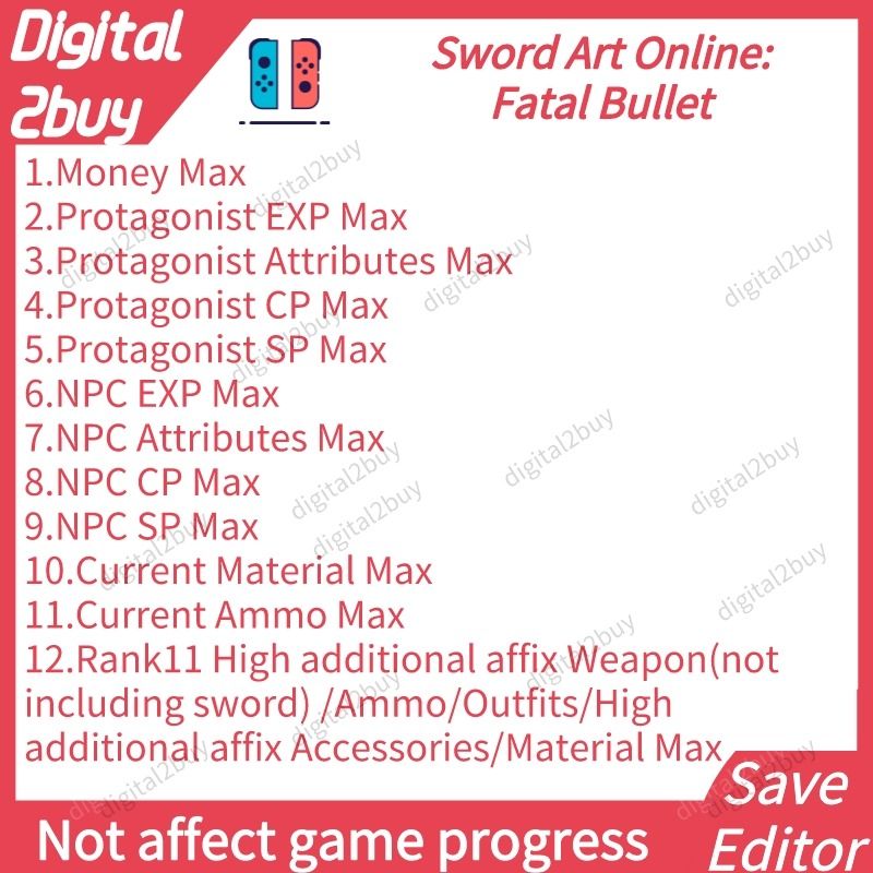 Sword Art Online Fatal Bullet Save Editor SAOFB Save Modding, Video