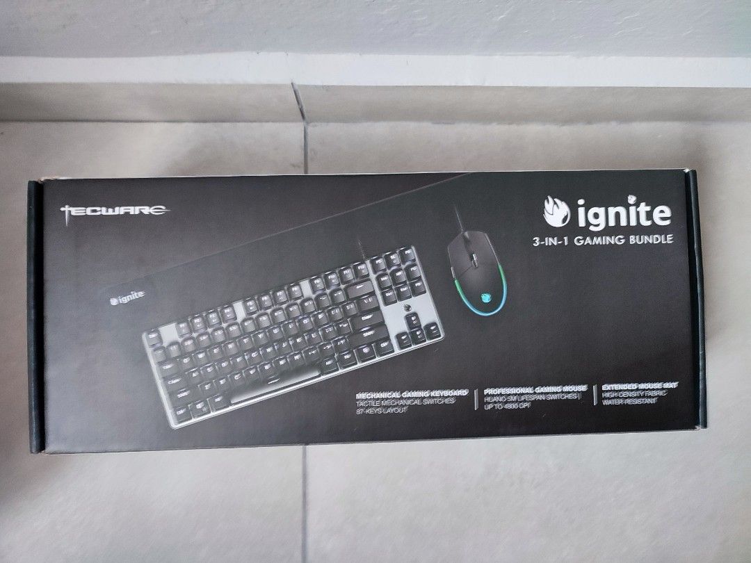 TECWARE IGNITE 3In1 True Mechanical Keyboard + Mouse + Mousepad