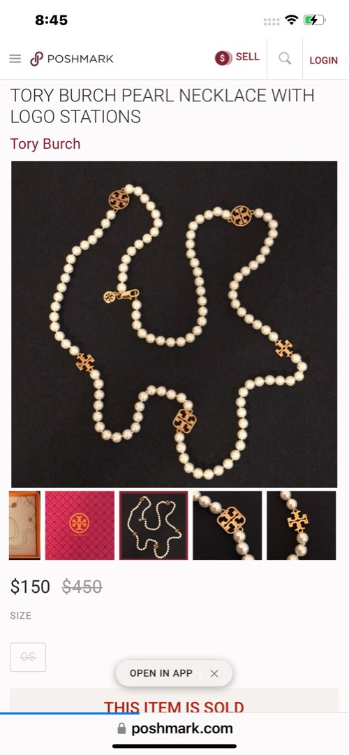 Tory burch logo station necklace on sale