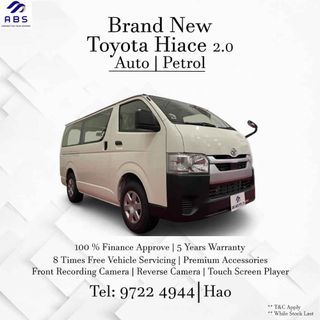 Toyota Hiace 2.0 Auto with Rear Aircon【BRAND NEW】