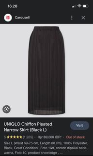 UNIQLO PLEATED NARROW SKIRT STRECH rok hitam uniqlo