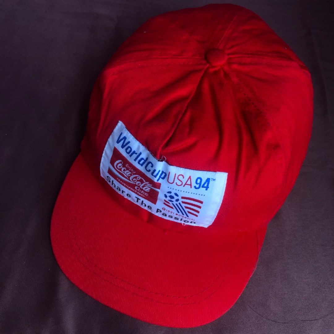 Vintage Caps Coca Cola World Cup 1994, Fesyen Pria, Aksesoris, Topi di