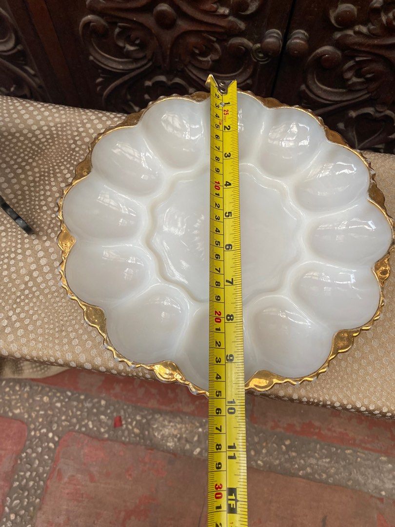 Vintage milk glass with gold trim on Carousell