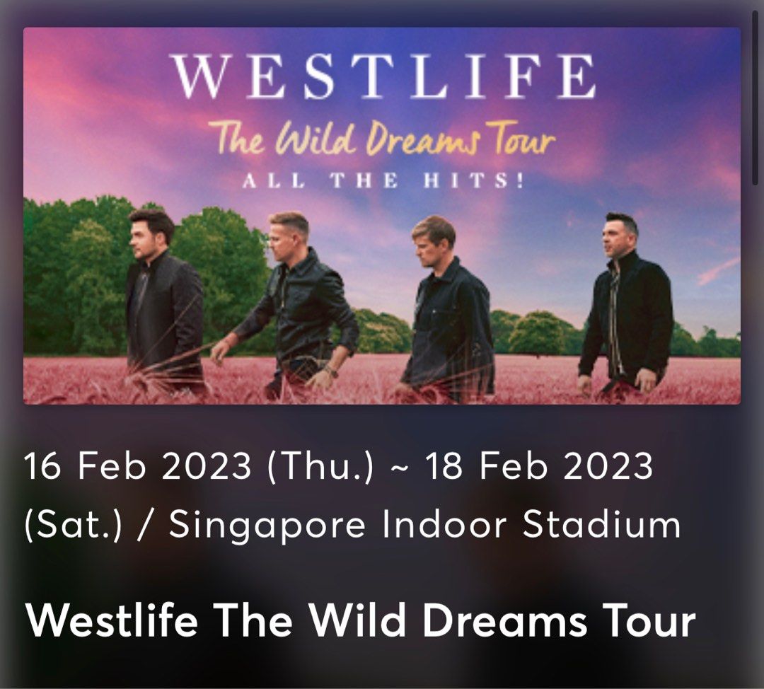 Westlife Concert on 16 Feb 2023, Tickets & Vouchers, Event Tickets on