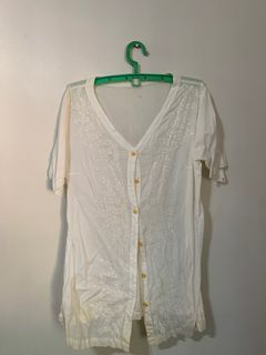 White Long Blouse/Short Dress