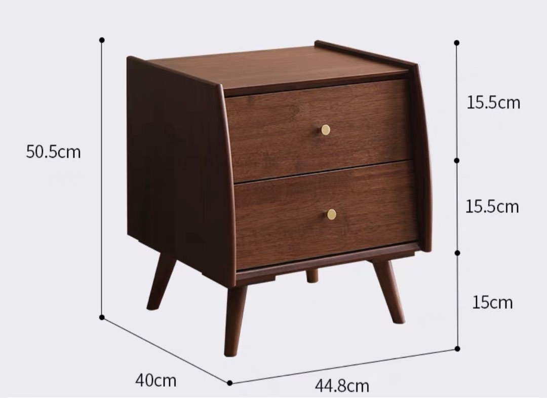 Midcentury Modern Wooden Bedside x 2, Furniture & Home