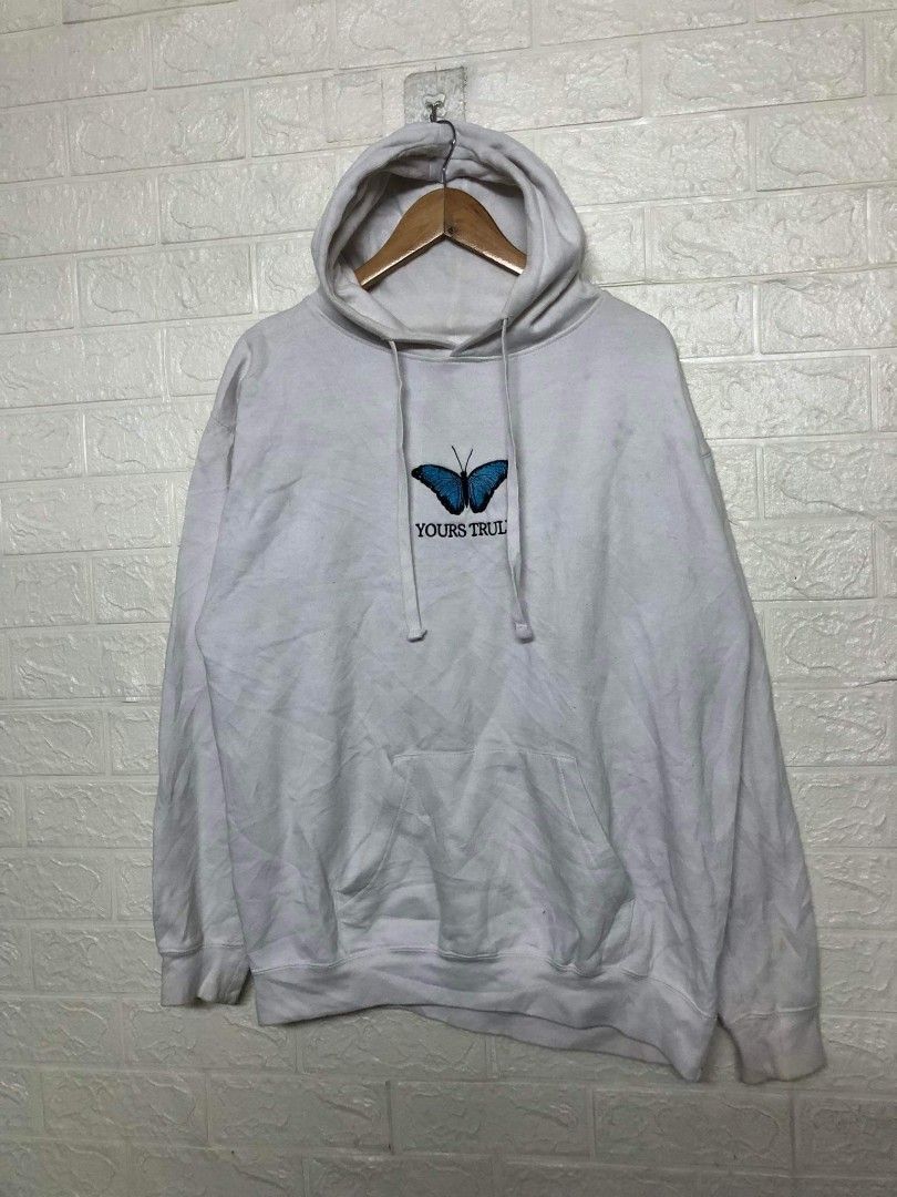 Yours truly white butterfly online hoodie
