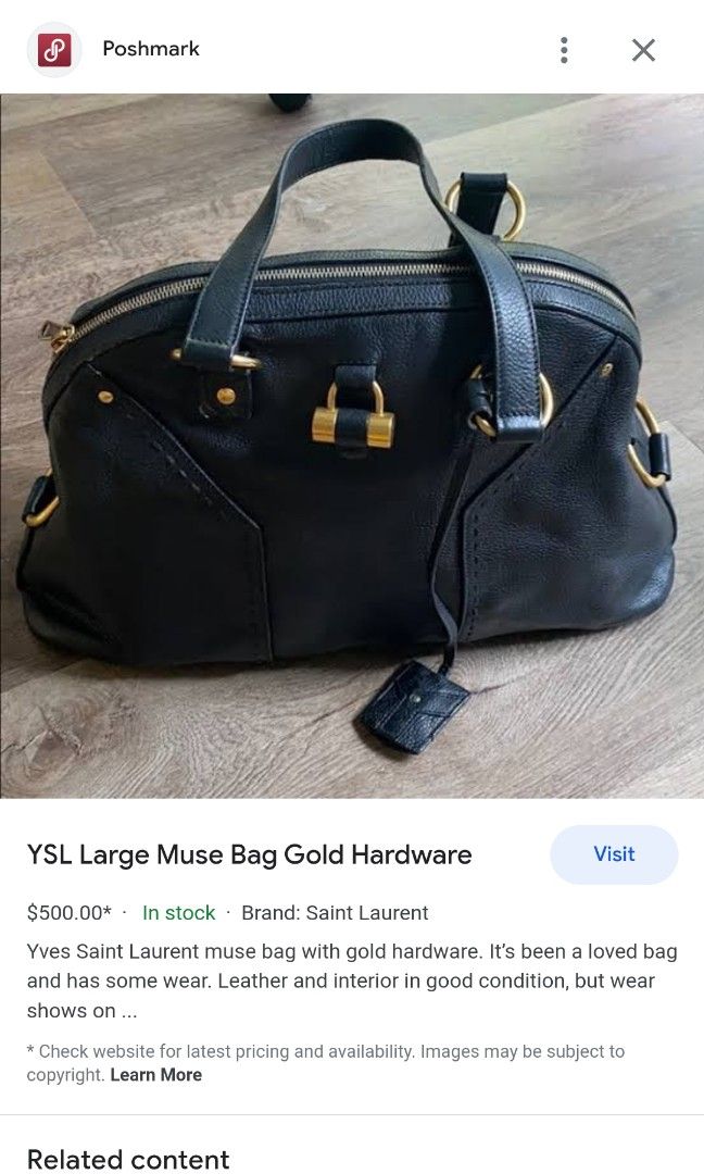 Yves Saint Laurent (Ysl) Muse Bag, Luxury, Bags & Wallets On Carousell