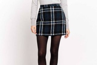 Zara blue plaid skirt