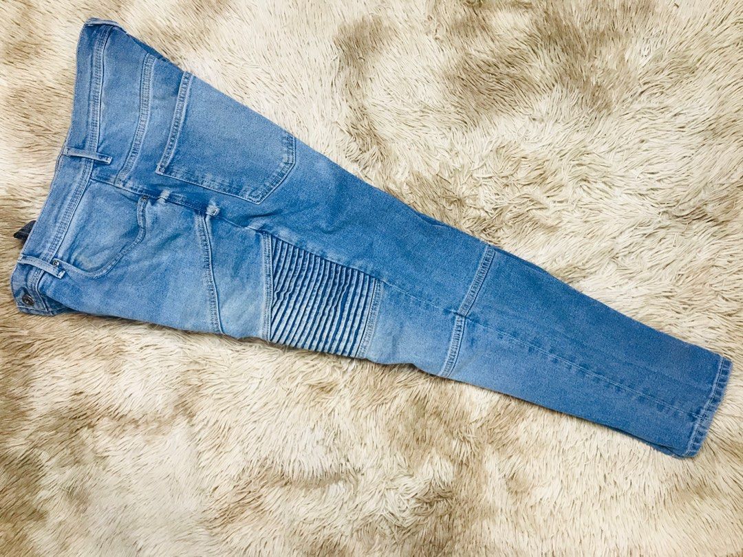 Zara Man Biker Jeans, Men'S Fashion, Bottoms, Jeans On Carousell