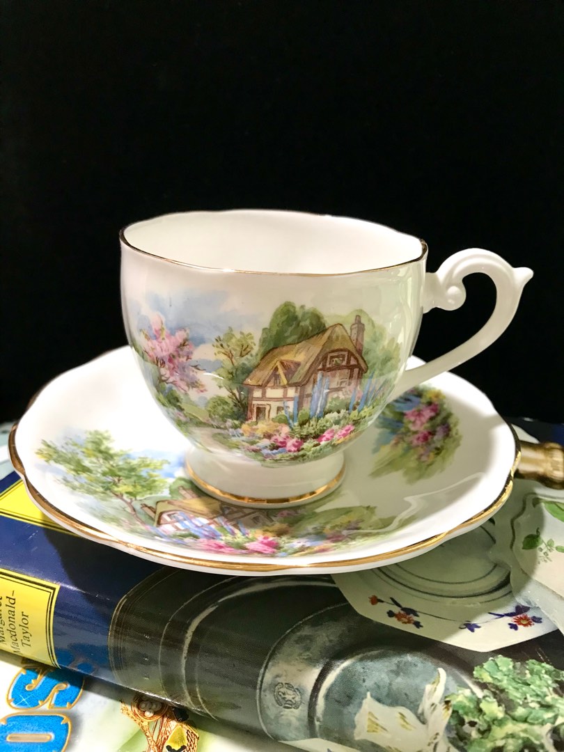 ゆったり柔らか QUEEN ANNE ② リボン トリオ カップ カップ＆ソーサー