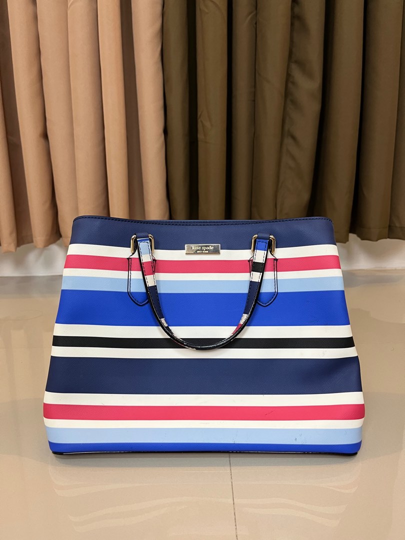 Authenticated Kate Spade Md Evangelie Laurel Way Blue & Pink Striped  Satchel 2-Way Bag , Women's Fashion, Bags & Wallets, Shoulder Bags on  Carousell