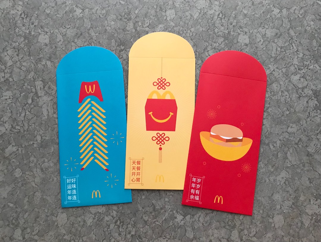 3pcs McD 2021 Singapore red packet / ang pow pao, Hobbies & Toys ...