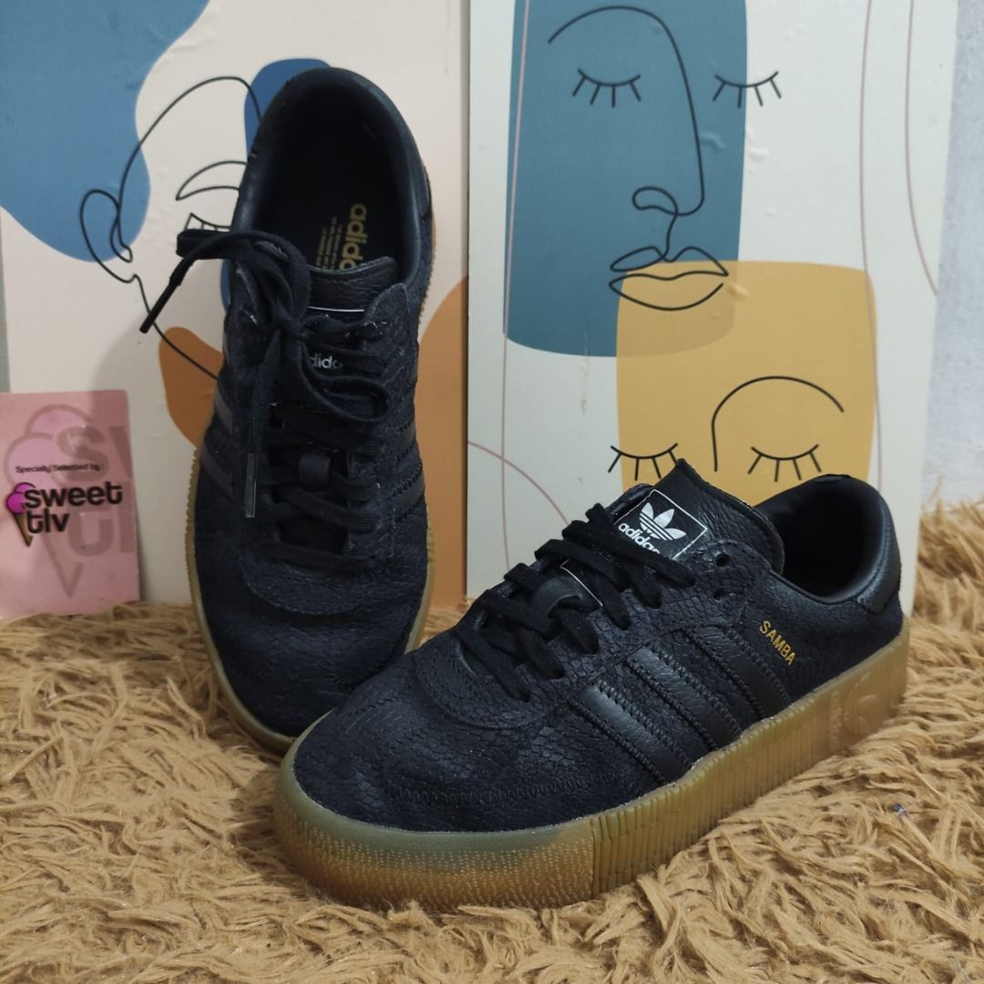 Adidas sambarose black on sale gum