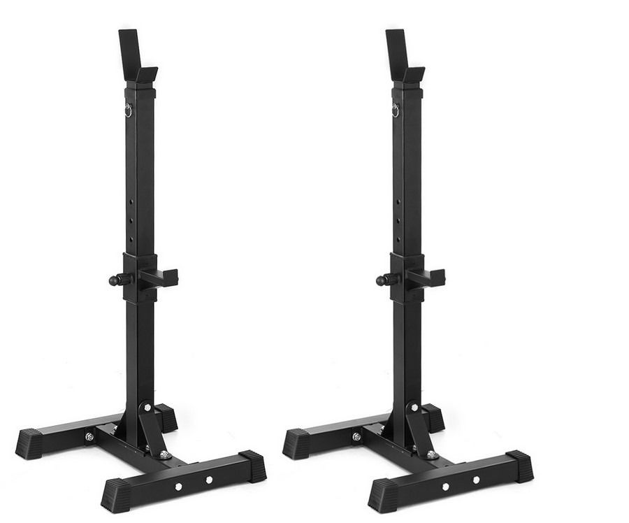 Adjustable Split Squat Rack Solid Steel Squat Stands Barbell Freepress