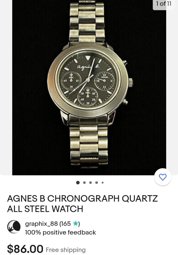 agnes b watch seiko chrono stainless steel made in Japan, Luxury ...