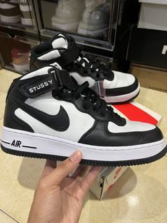 Stussy x Nike Air Force 1 Mid White Black DJ7840-002