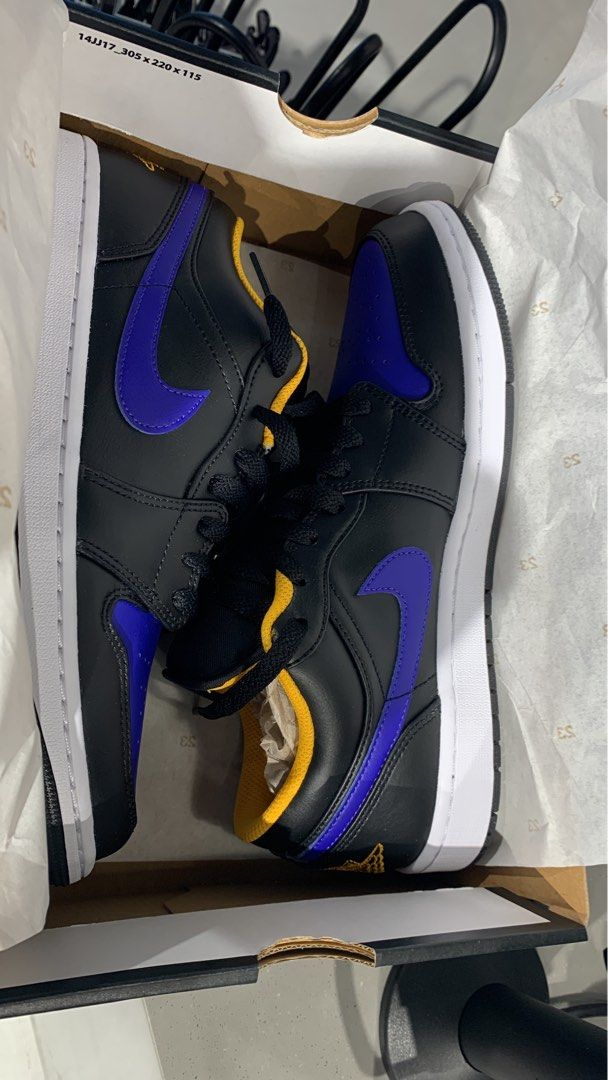Air Jordan 1 Low Black Dark Concord Taxi Lakers
