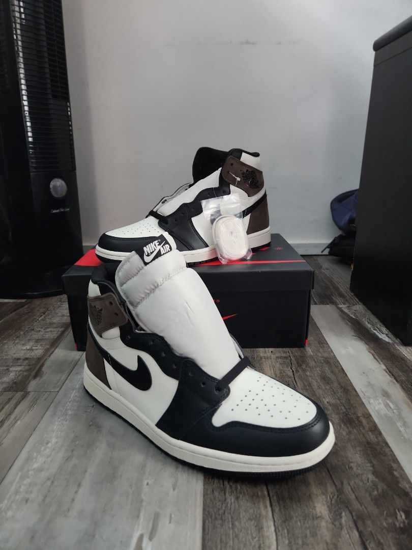 Off - Кросівки nike jordan 1 retro dark mocha хутро - White x Air