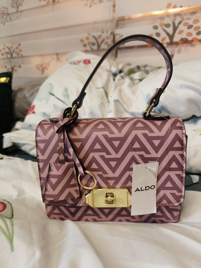 Aldo Small Pink Monogram Crossbody bag, Women's Fashion, Bags & Wallets