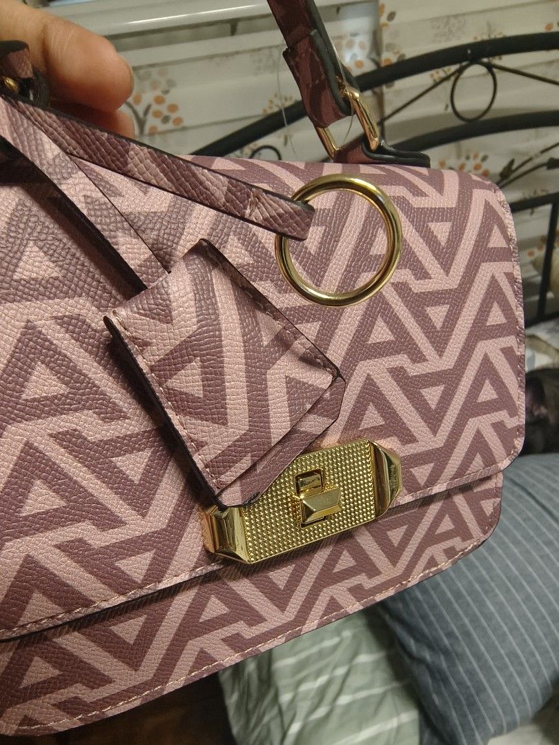 Aldo Small Pink Monogram Crossbody bag, Women's Fashion, Bags & Wallets