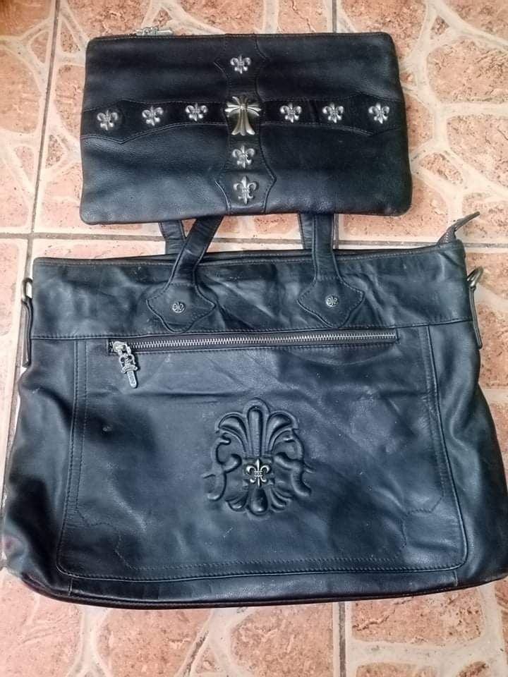 AUTHENTIC CHROME HEARTS POUCH WITH FREE CHROME HEARTS BAG, Luxury, Bags