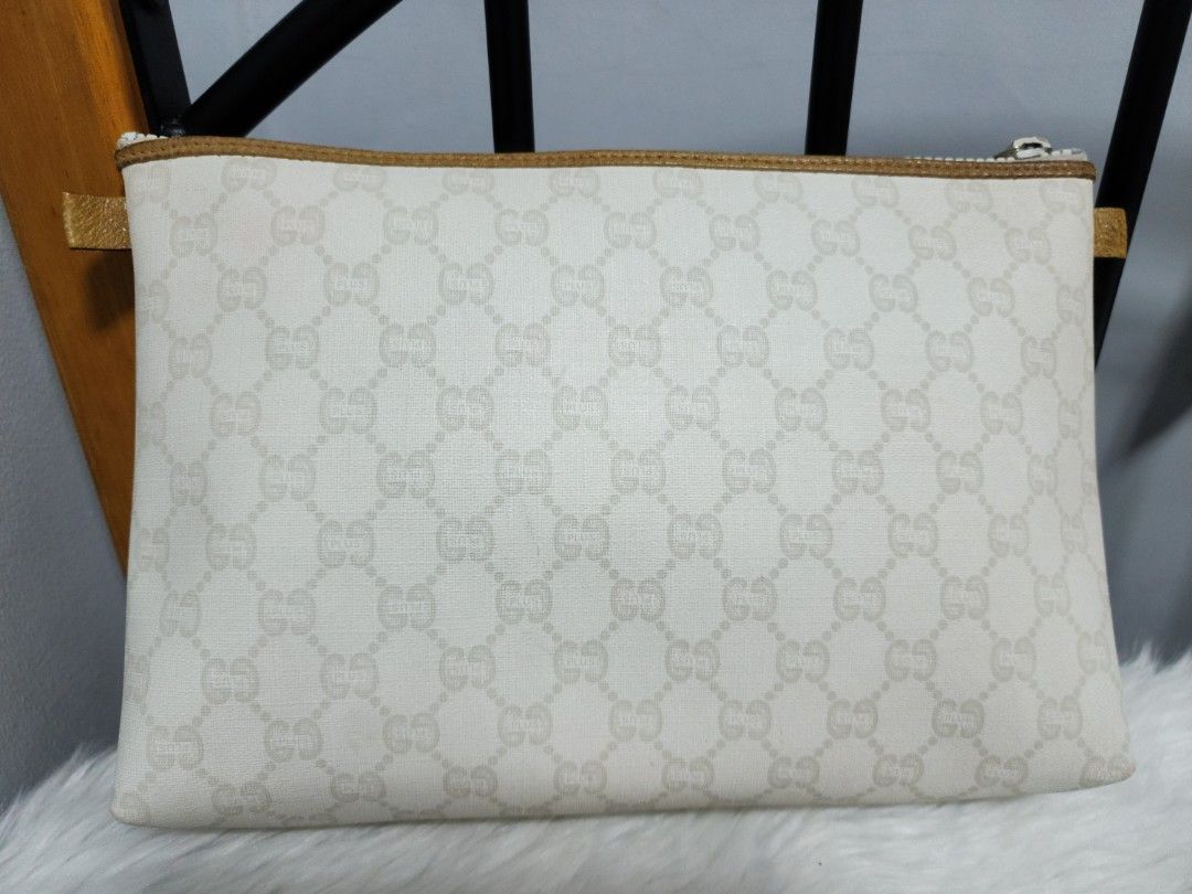 White gucci clutch bag cheap