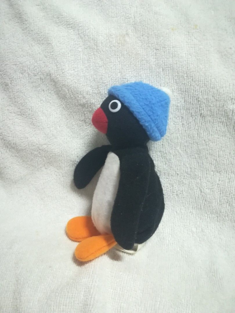 Peluche pingouin THE PYGOS GROUP Pingu bouée noir blanc 16 cm