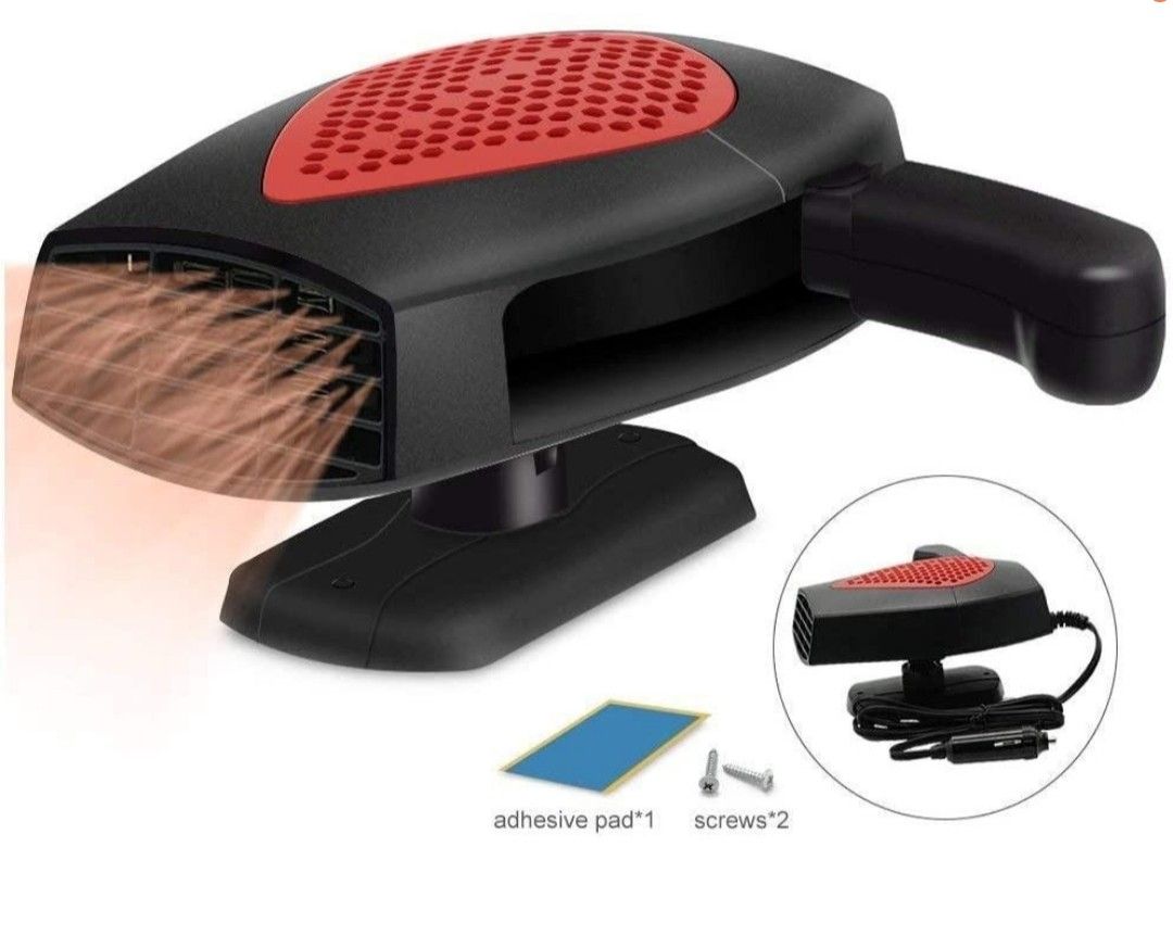 CL2)Auto Heater Fan XFD5001 12V Portable, Folding HandleBlack and In