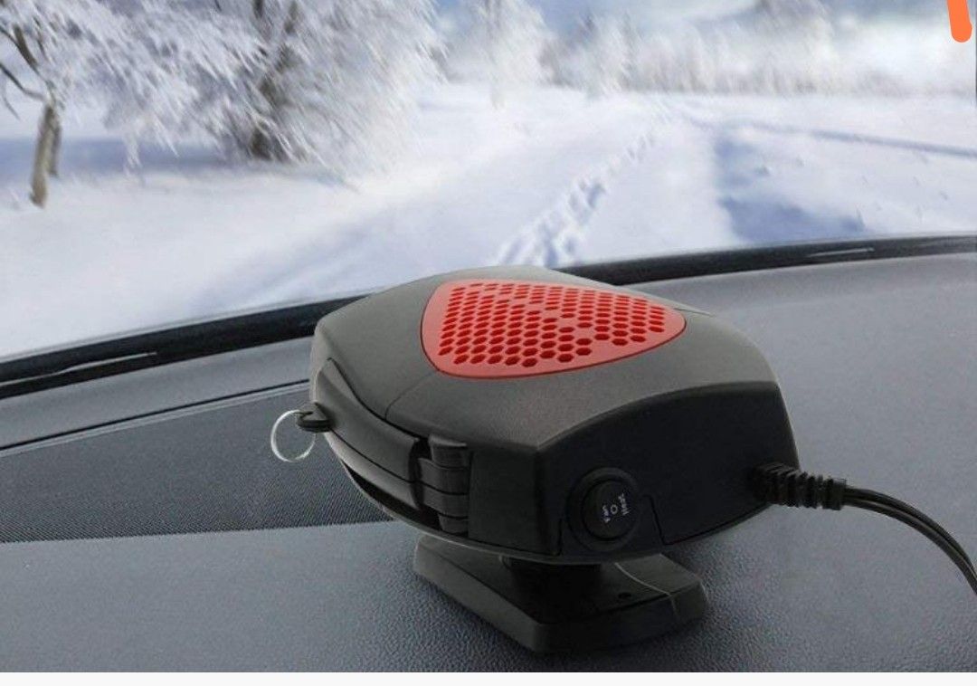 CL2)Auto Heater Fan XFD5001 12V Portable, Folding HandleBlack and In