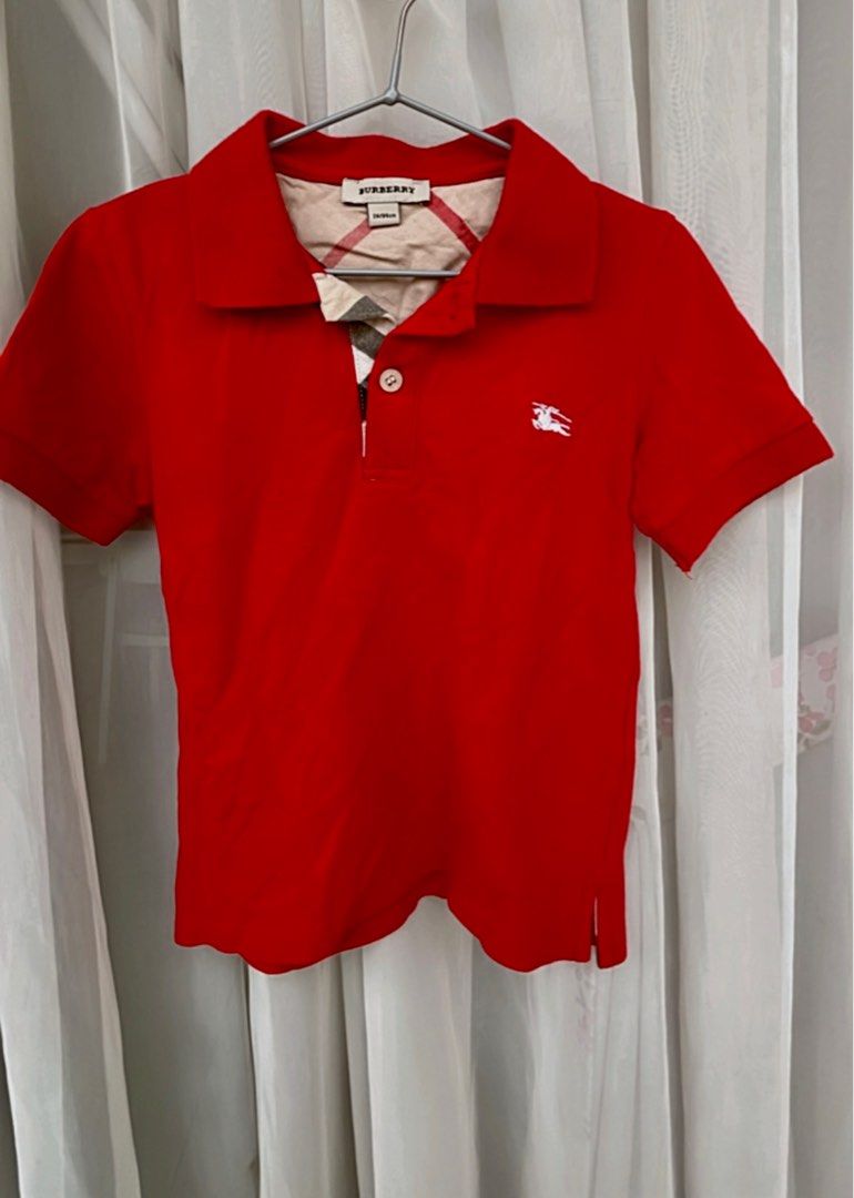 Red burberry shirt for toddlers sale