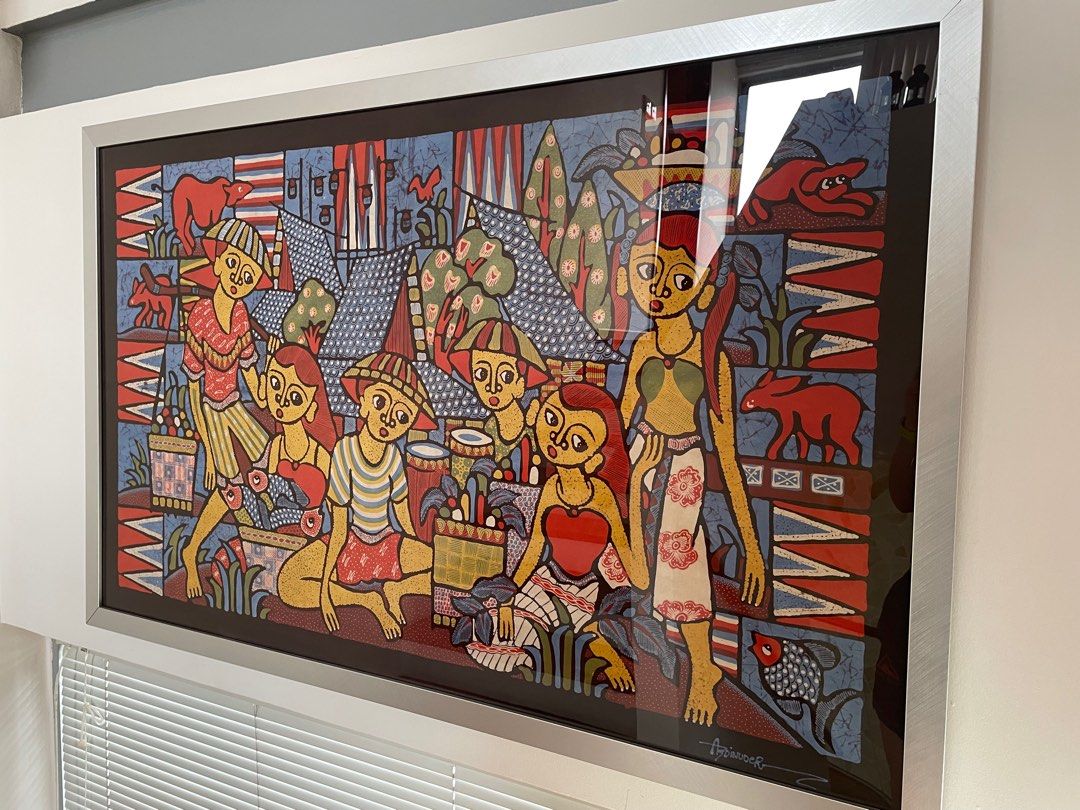 Batik Art in wooden frame with glass, Furniture & Home Living, Home