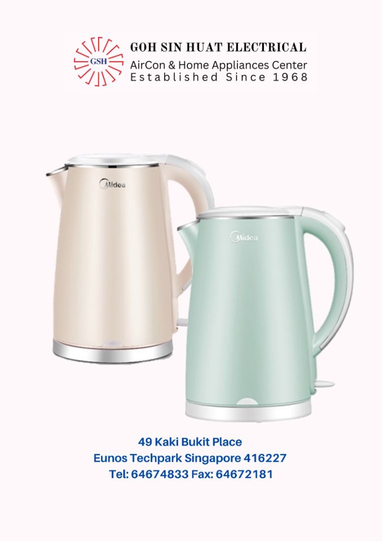 BNIB** Midea Double Wall Electric Jug Kettle MK-HJ1705, TV Home