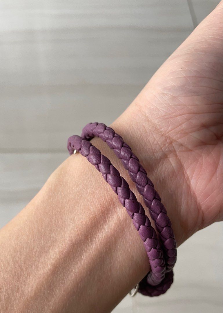Purple leather bracelet cheap