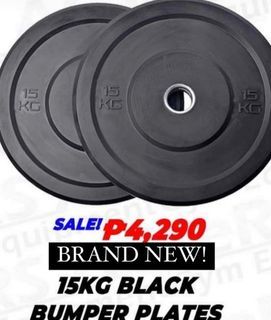 Brand New 15kg Black Bumper Plates