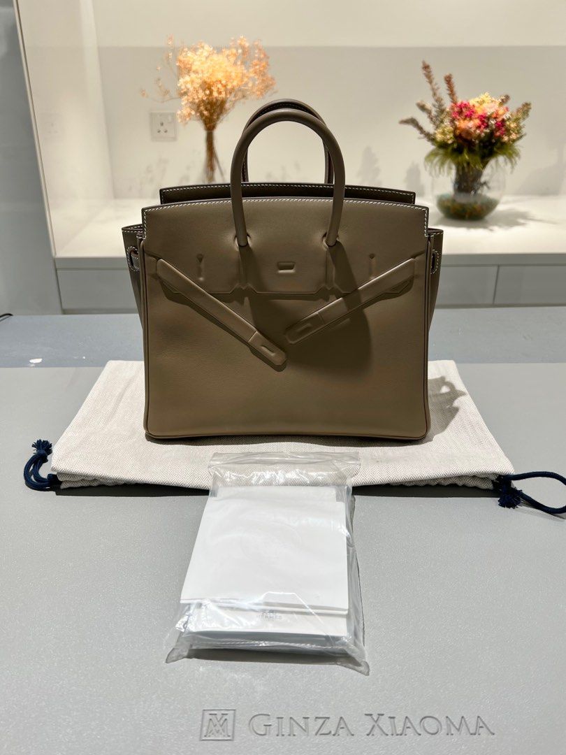 HERMÈS Limited Edition Pochette Birkin Shadow clutch in Black Swift leather  [Consigned]-Ginza Xiaoma – Authentic Hermès Boutique